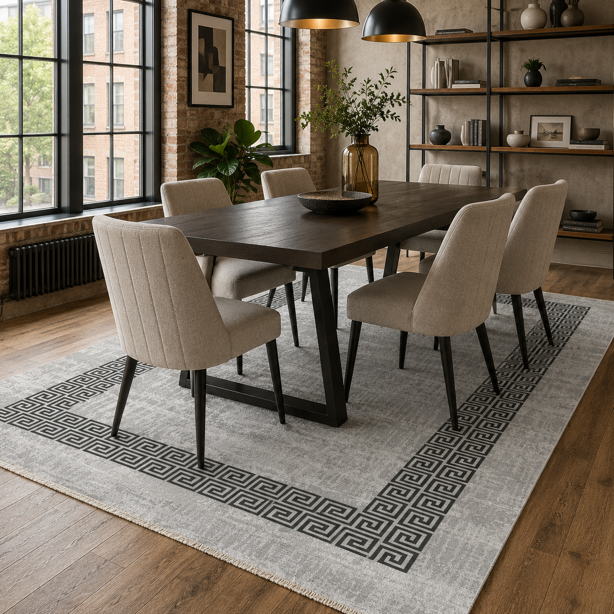 RW7052 washable chenille rug texture and pattern detail