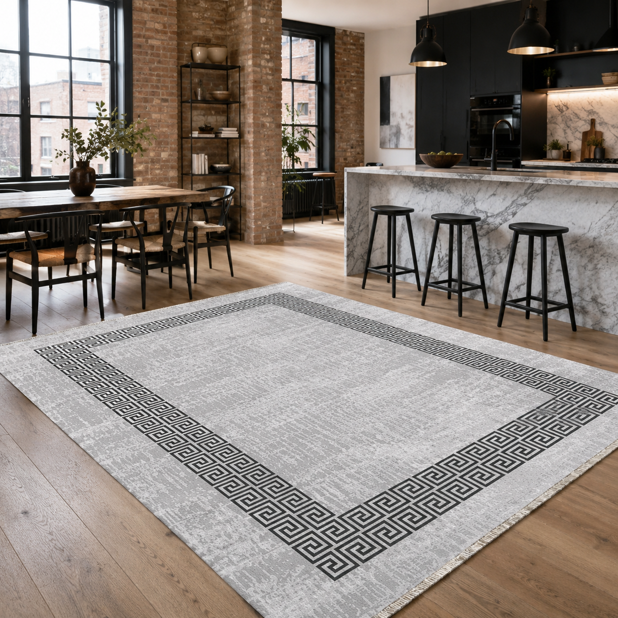 RW7052 washable chenille rug texture and pattern detail