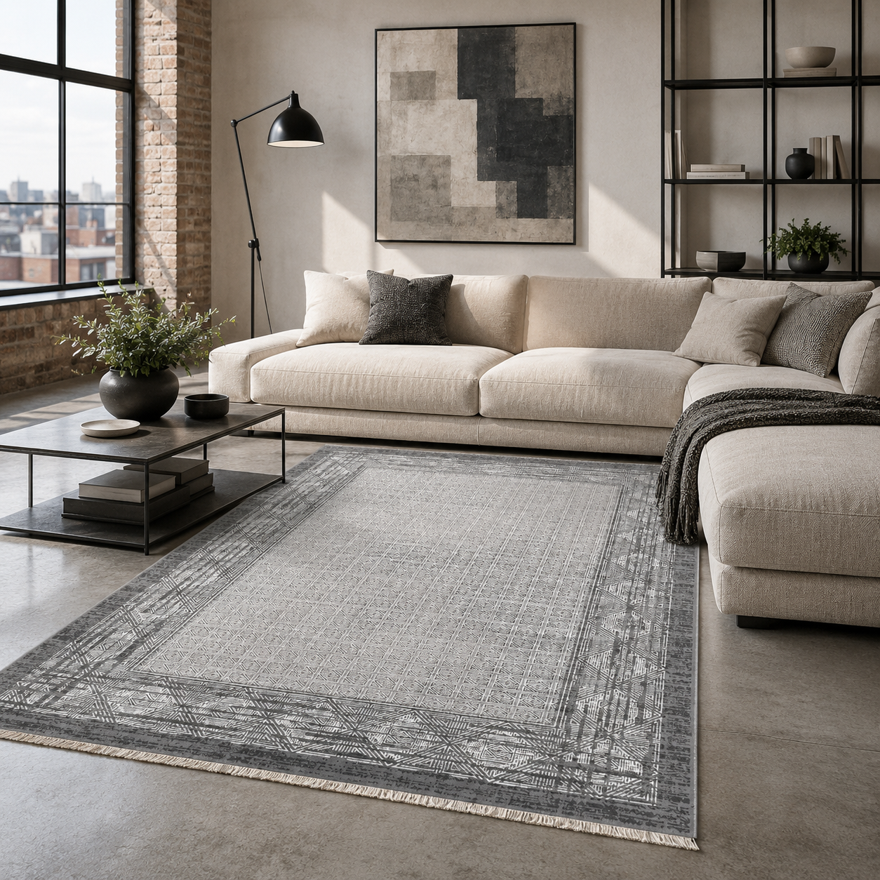 RW7053 washable chenille rug texture and pattern detail