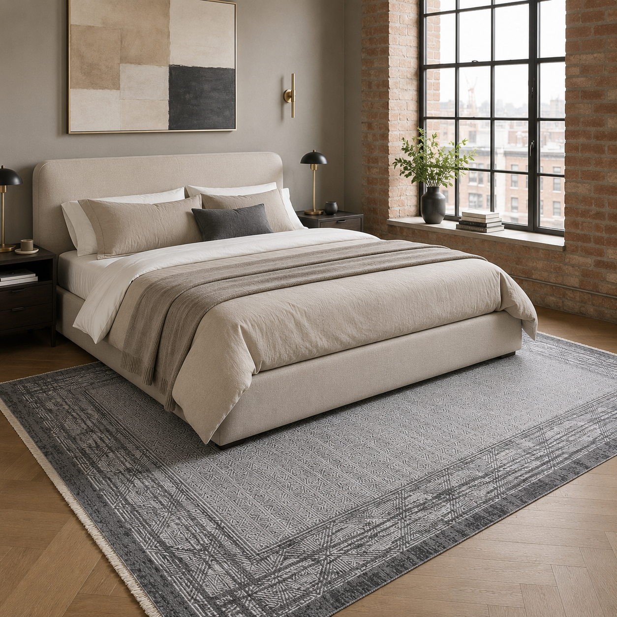 RW7053 washable chenille rug texture and pattern detail