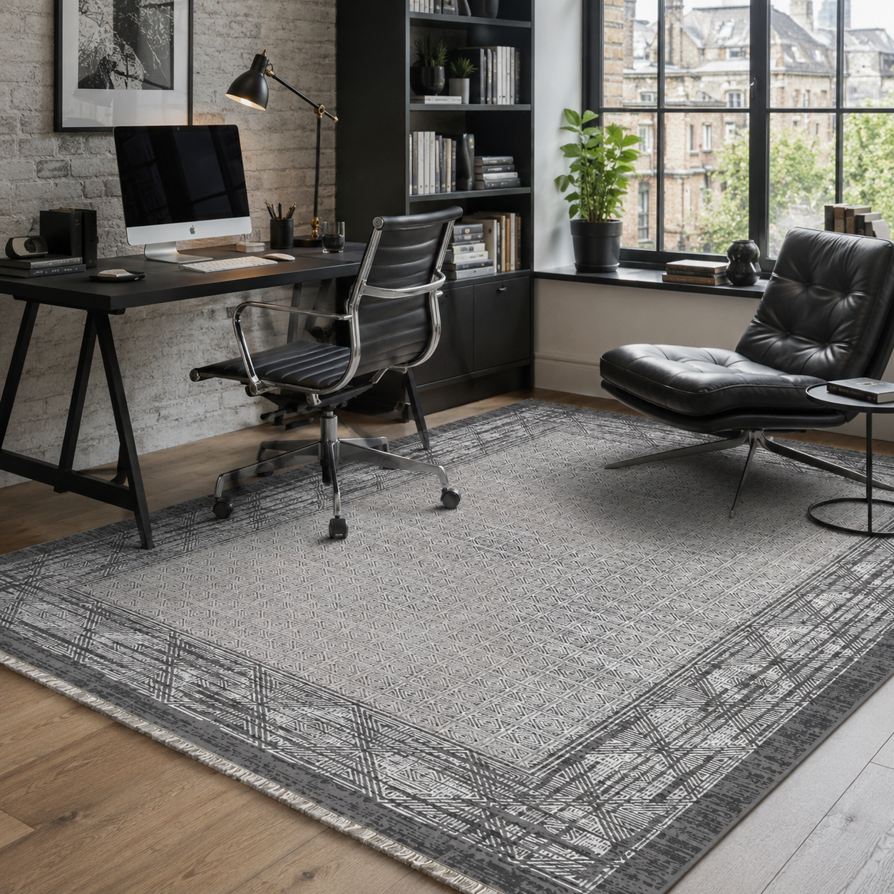 RW7053 washable chenille rug texture and pattern detail