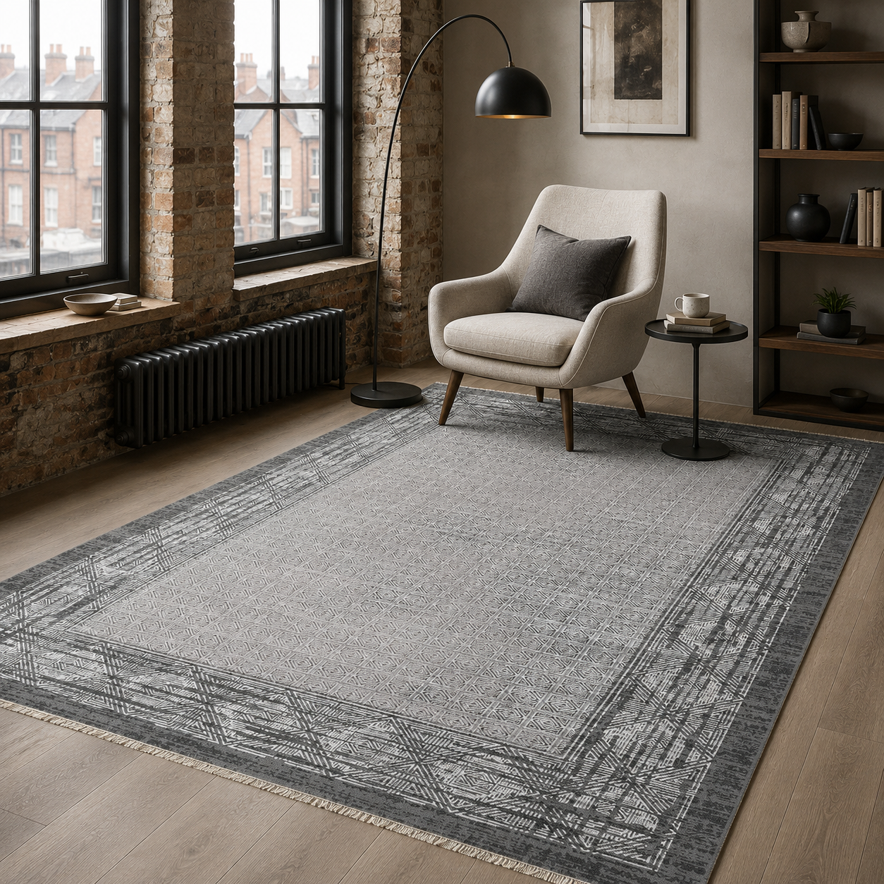 RW7053 washable chenille rug texture and pattern detail