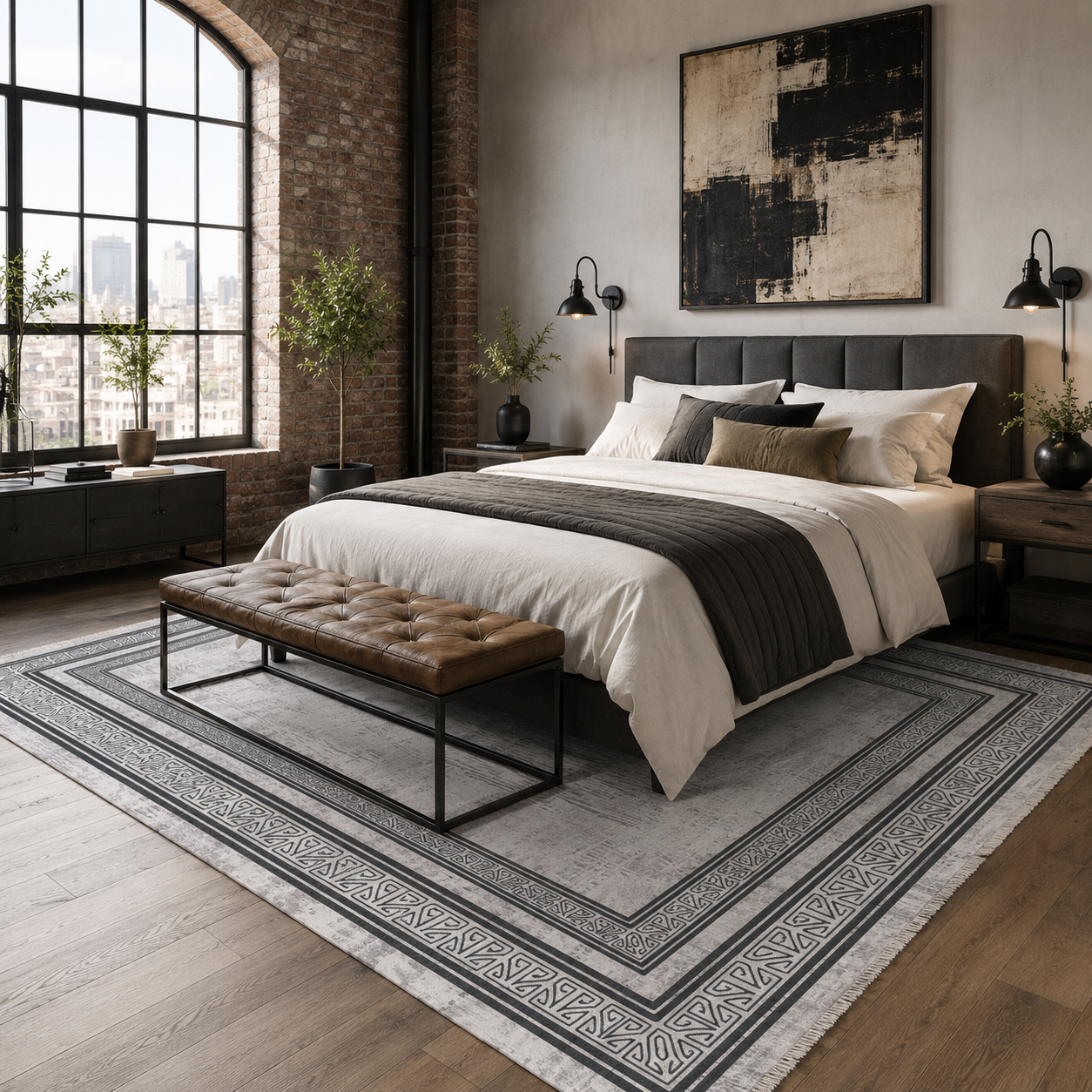RW7054 washable chenille rug texture and pattern detail