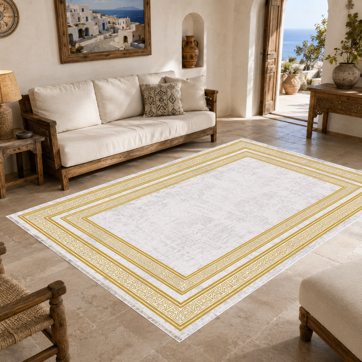 RW7055 washable chenille rug texture and pattern detail
