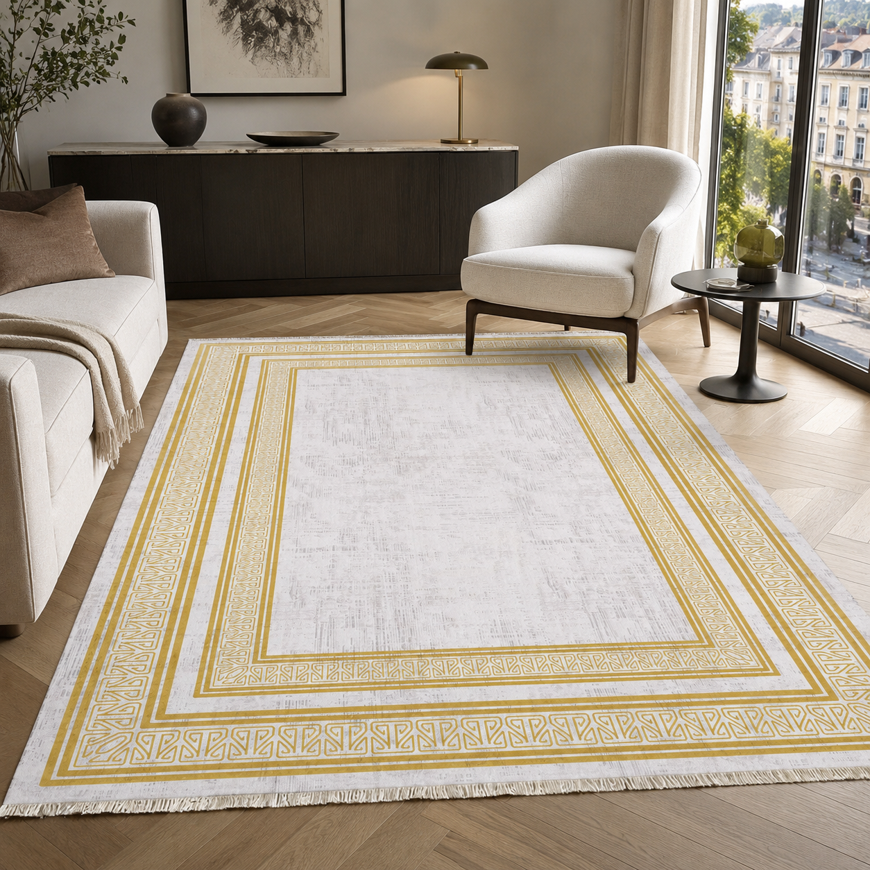 RW7055 washable chenille rug texture and pattern detail