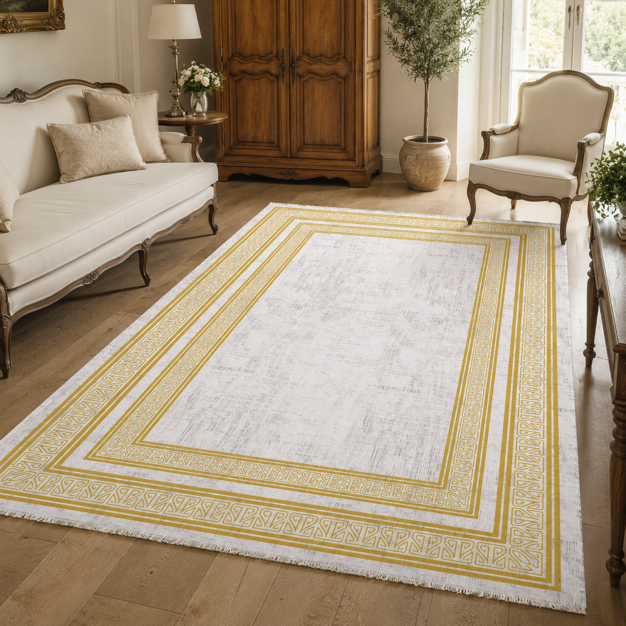 RW7055 washable chenille rug texture and pattern detail