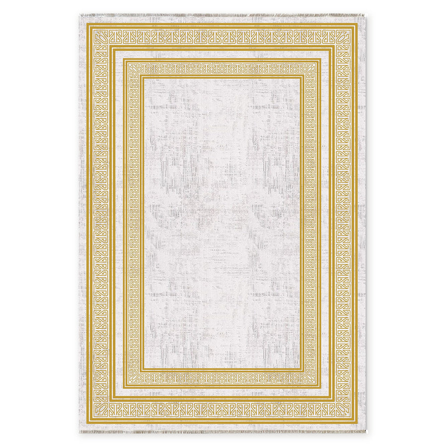 Contemporary Floral Soft Grey Traditional Washable Rug