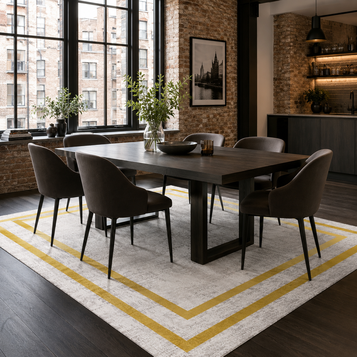 RW7056 washable chenille rug texture and pattern detail