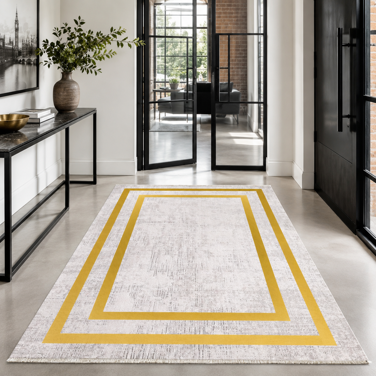 RW7056 washable chenille rug texture and pattern detail