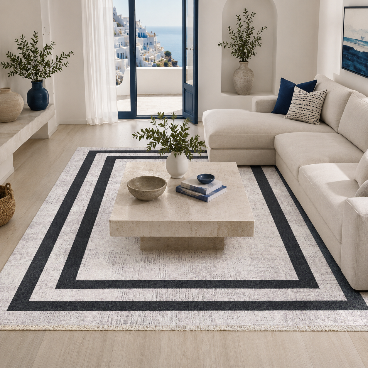 RW7057 washable chenille rug texture and pattern detail
