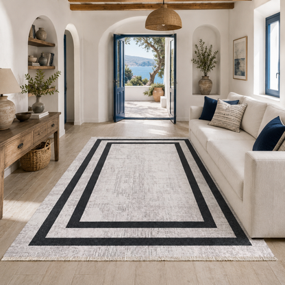 RW7057 washable chenille rug texture and pattern detail