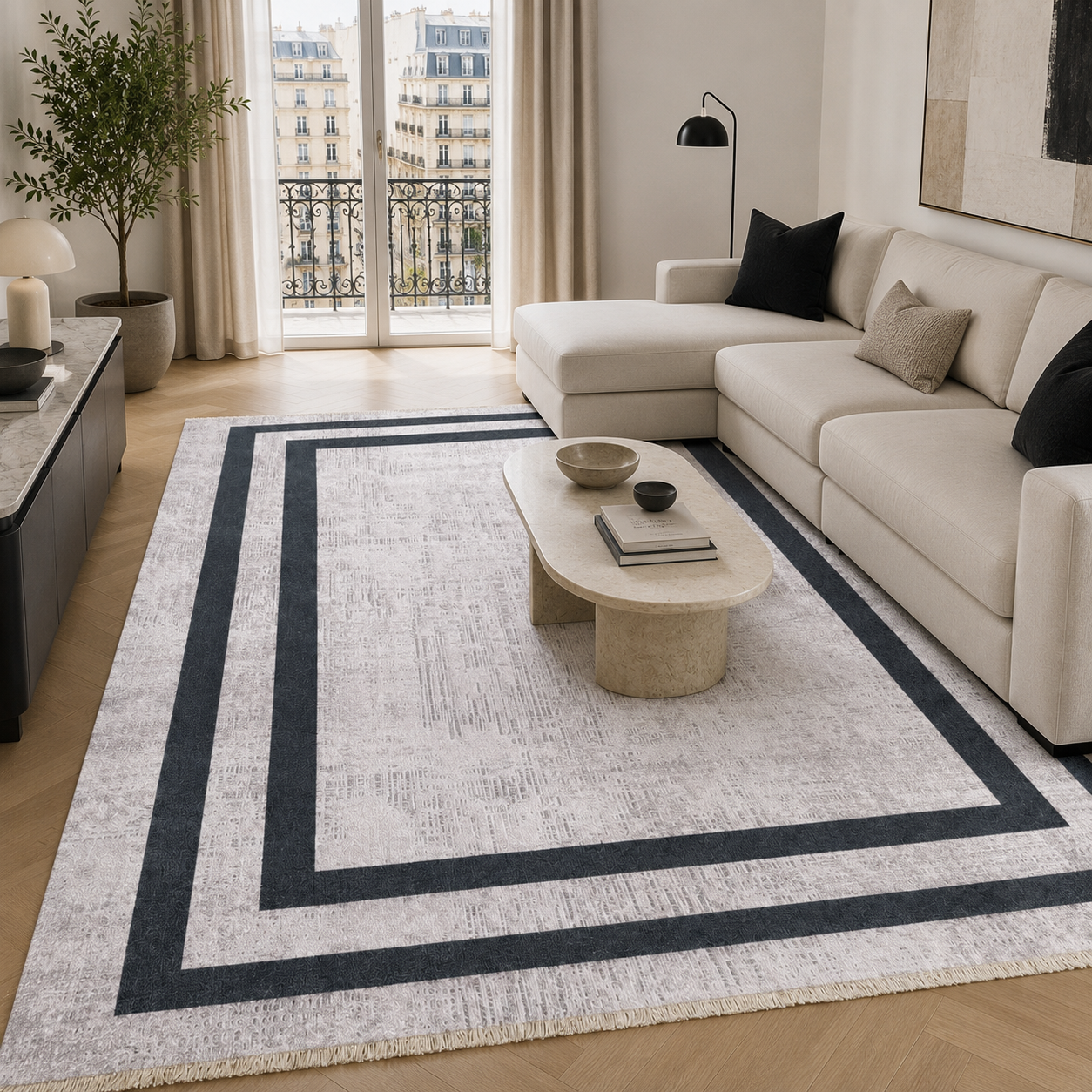 RW7057 washable chenille rug texture and pattern detail