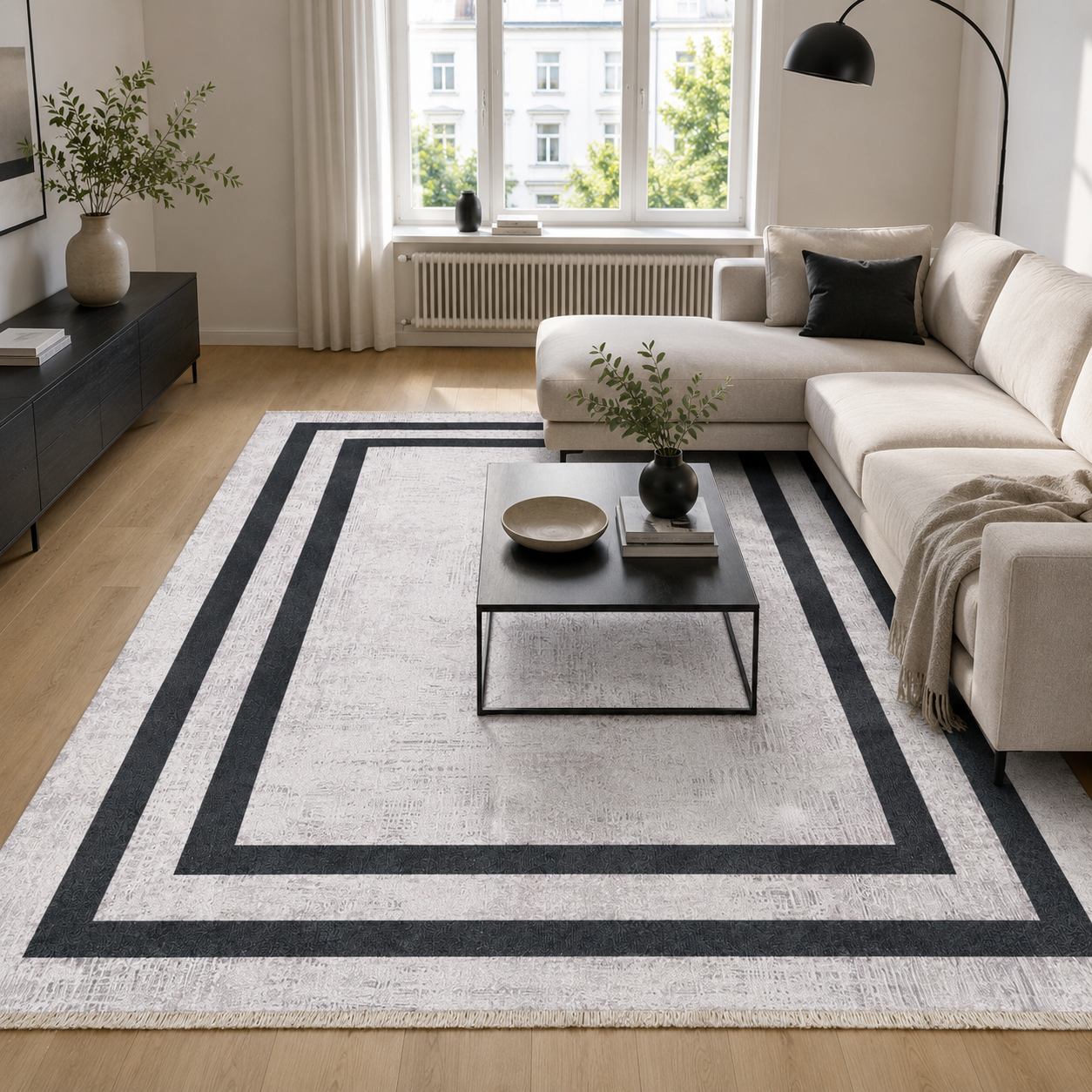 RW7057 washable chenille rug texture and pattern detail