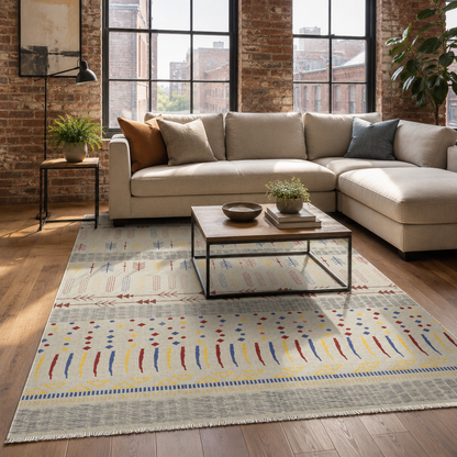 RW7058 washable chenille rug texture and pattern detail