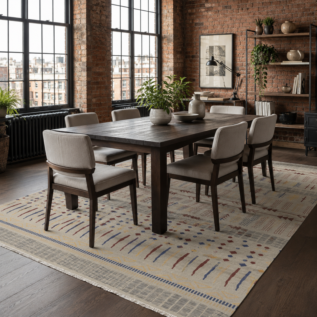 RW7058 washable chenille rug texture and pattern detail