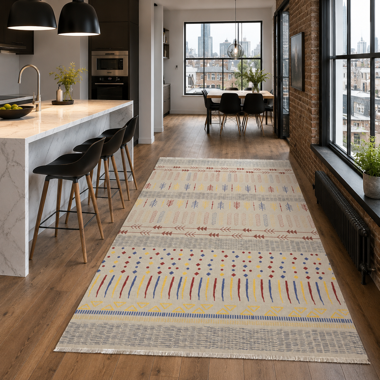 RW7058 washable chenille rug texture and pattern detail