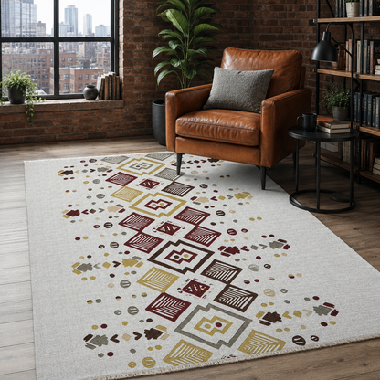 RW7059 washable chenille rug texture and pattern detail