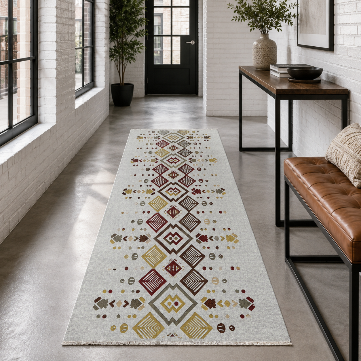 RW7059 washable chenille rug texture and pattern detail