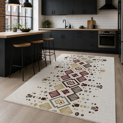 RW7059 washable chenille rug texture and pattern detail