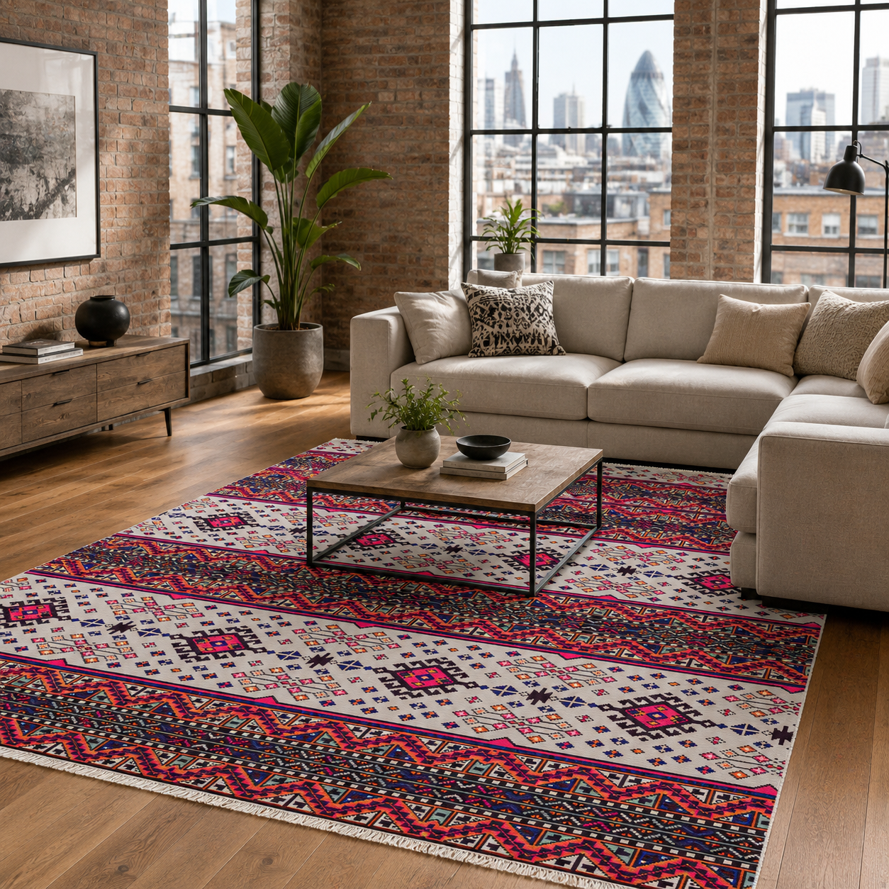 RW7060 washable chenille rug texture and pattern detail