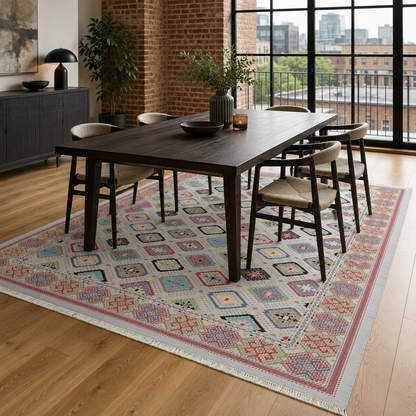 RW7061 washable chenille rug texture and pattern detail