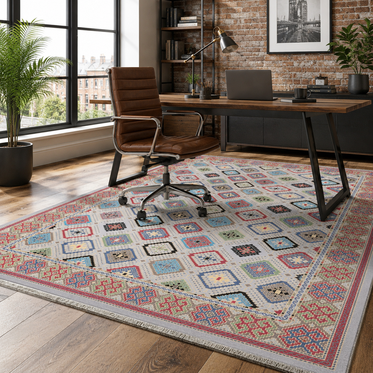 RW7061 washable chenille rug texture and pattern detail