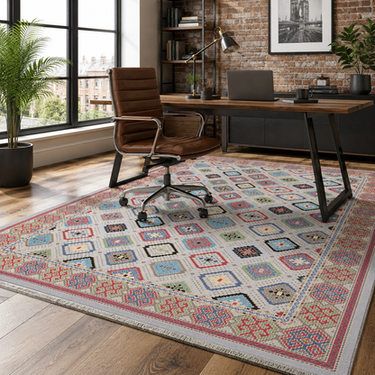 RW7061 washable chenille rug texture and pattern detail