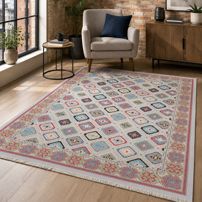RW7061 washable chenille rug texture and pattern detail