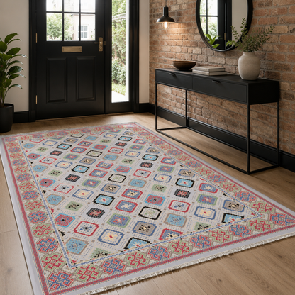 RW7061 washable chenille rug texture and pattern detail