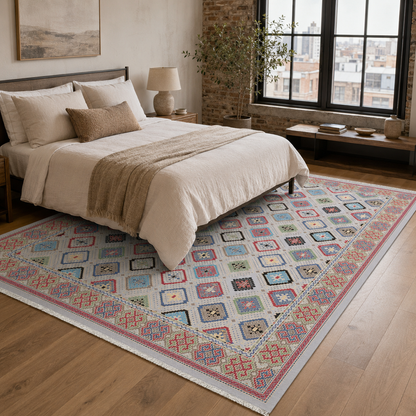RW7061 washable chenille rug texture and pattern detail