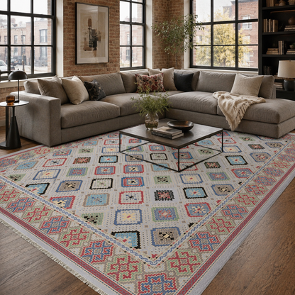 RW7061 washable chenille rug texture and pattern detail