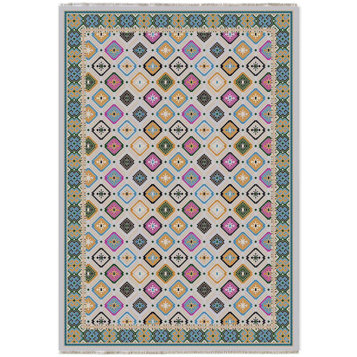 RW7062 washable chenille area rug viewed from above