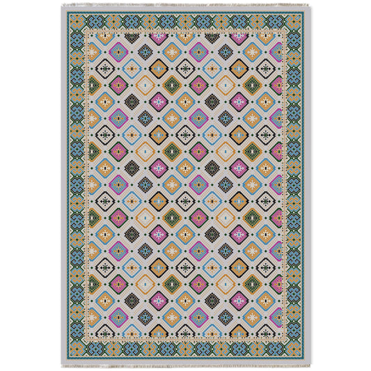 RW7062 washable chenille area rug viewed from above