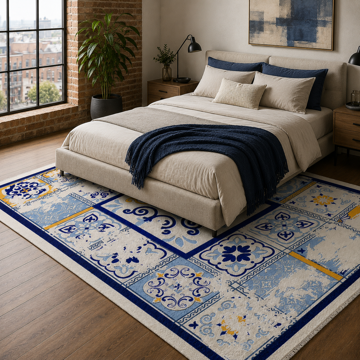 RW7063 washable chenille rug texture and pattern detail
