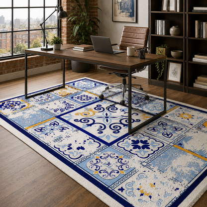 RW7063 washable chenille rug texture and pattern detail