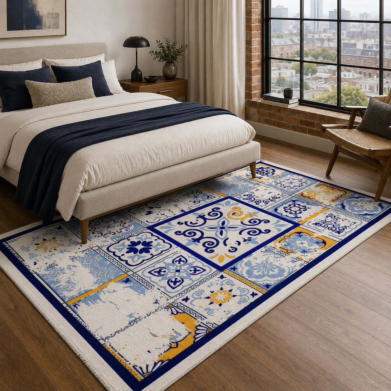 RW7063 washable chenille rug texture and pattern detail