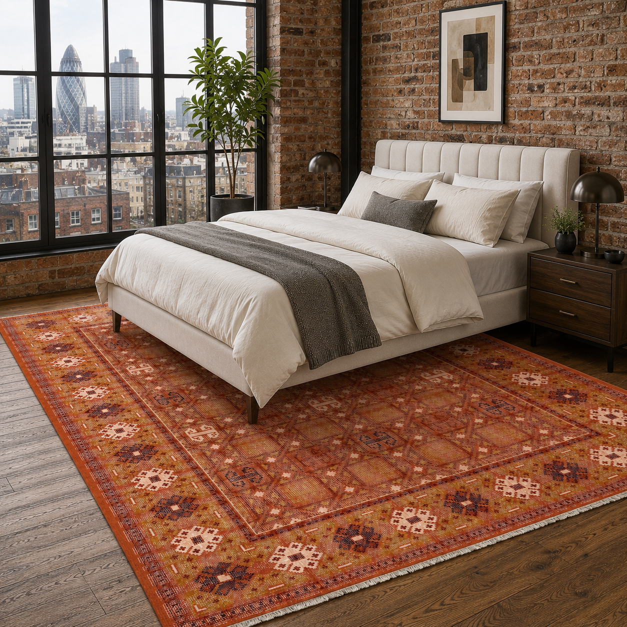 RW7064 washable chenille rug texture and pattern detail