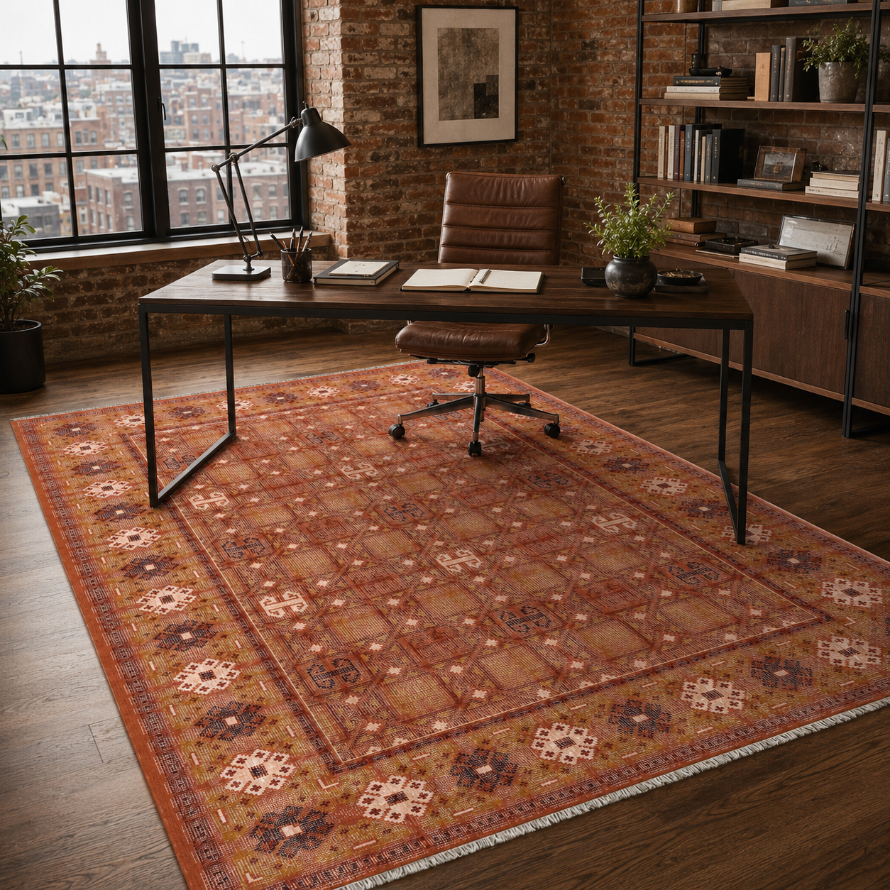 RW7064 washable chenille rug texture and pattern detail