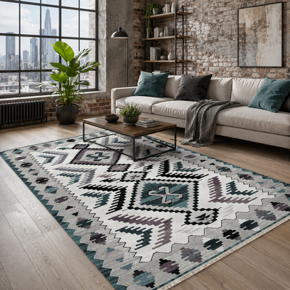 RW7065 washable chenille rug texture and pattern detail