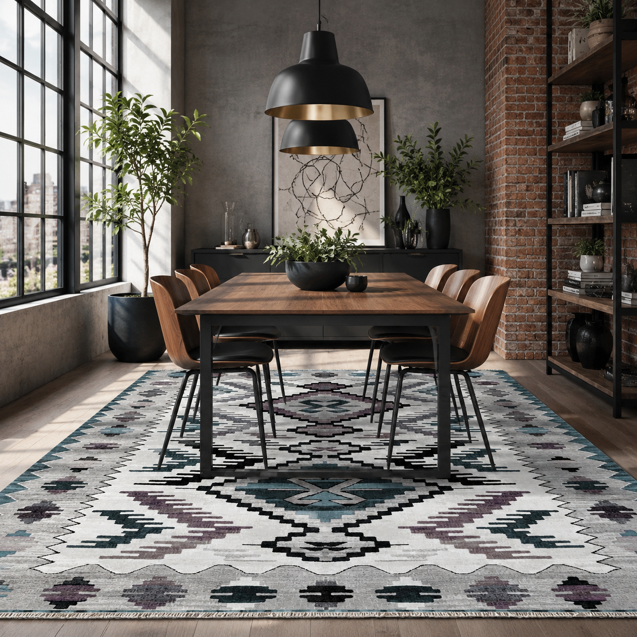 RW7065 washable chenille rug texture and pattern detail