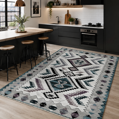RW7065 washable chenille rug texture and pattern detail