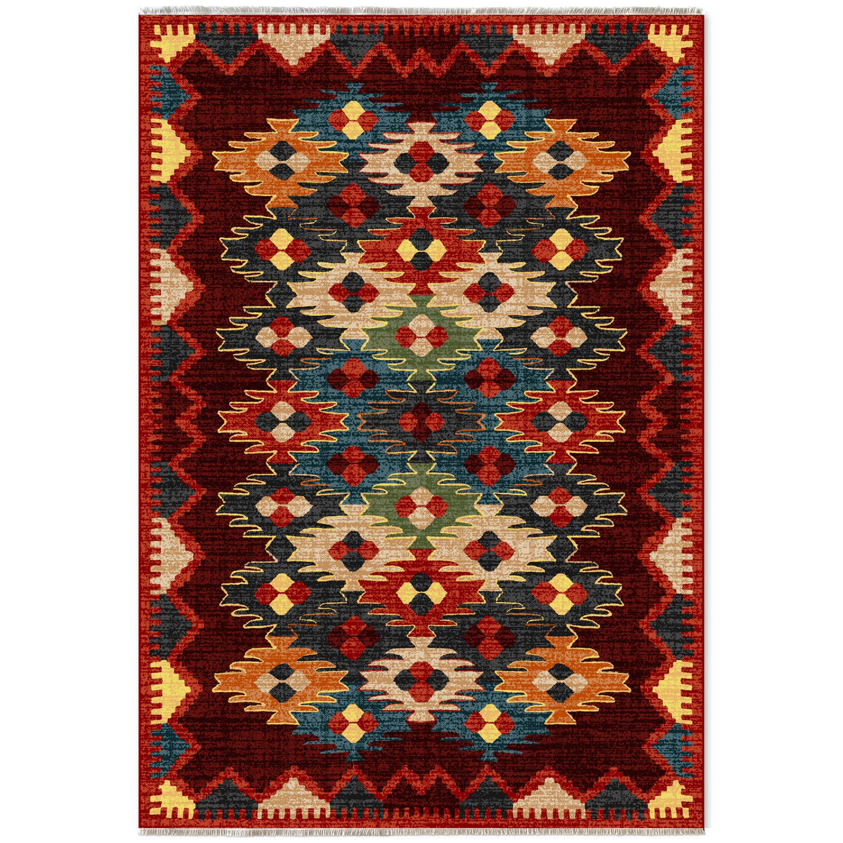 RW7066 washable chenille area rug viewed from above