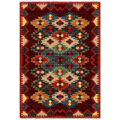 RW7066 washable chenille area rug viewed from above