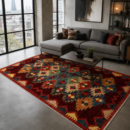 RW7066 washable chenille rug texture and pattern detail