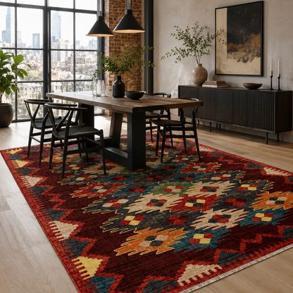 RW7066 washable chenille rug texture and pattern detail