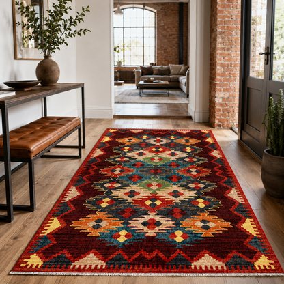 RW7066 washable chenille rug texture and pattern detail