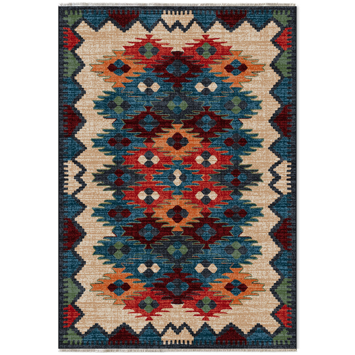 RW7067 washable chenille area rug viewed from above