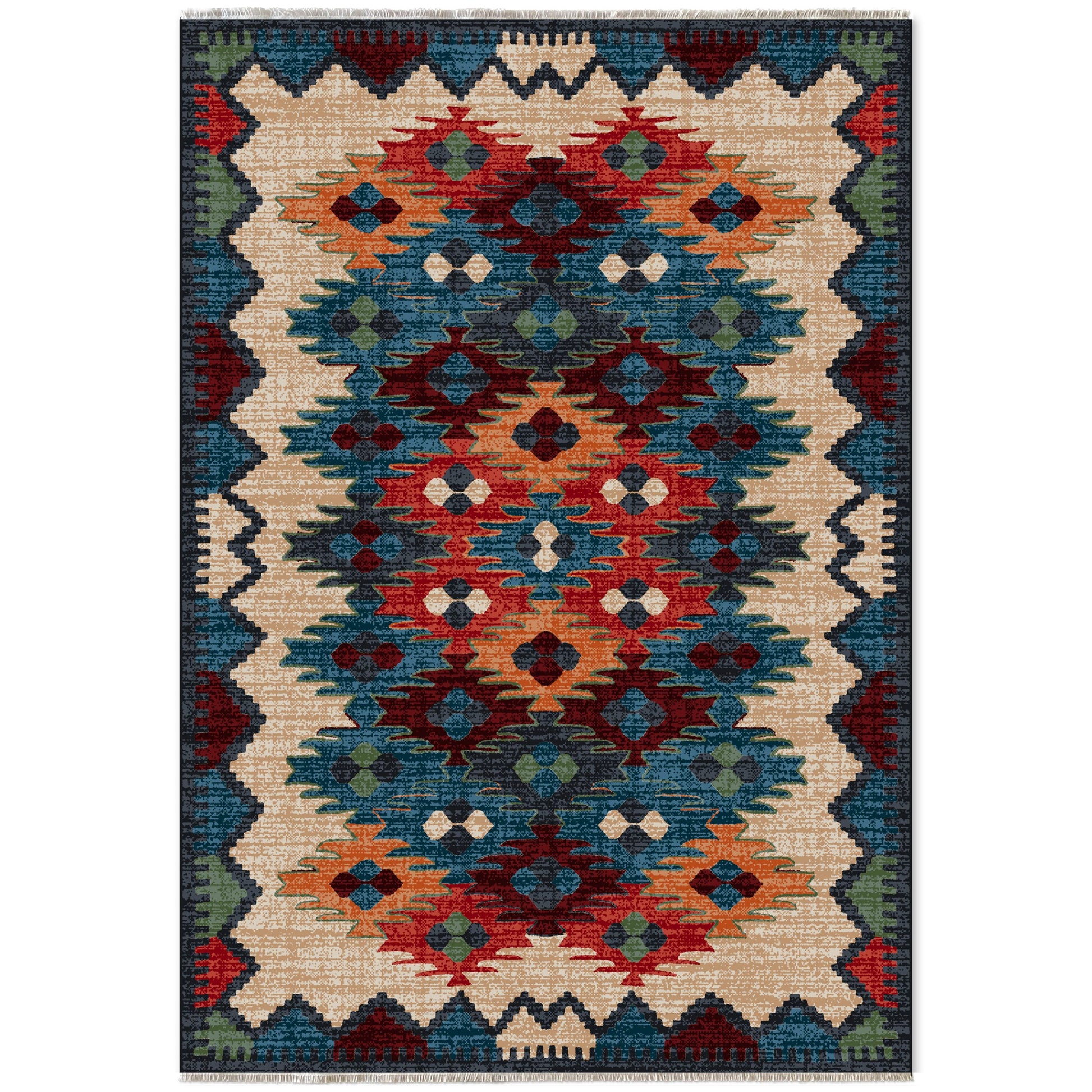 RW7067 washable chenille area rug viewed from above