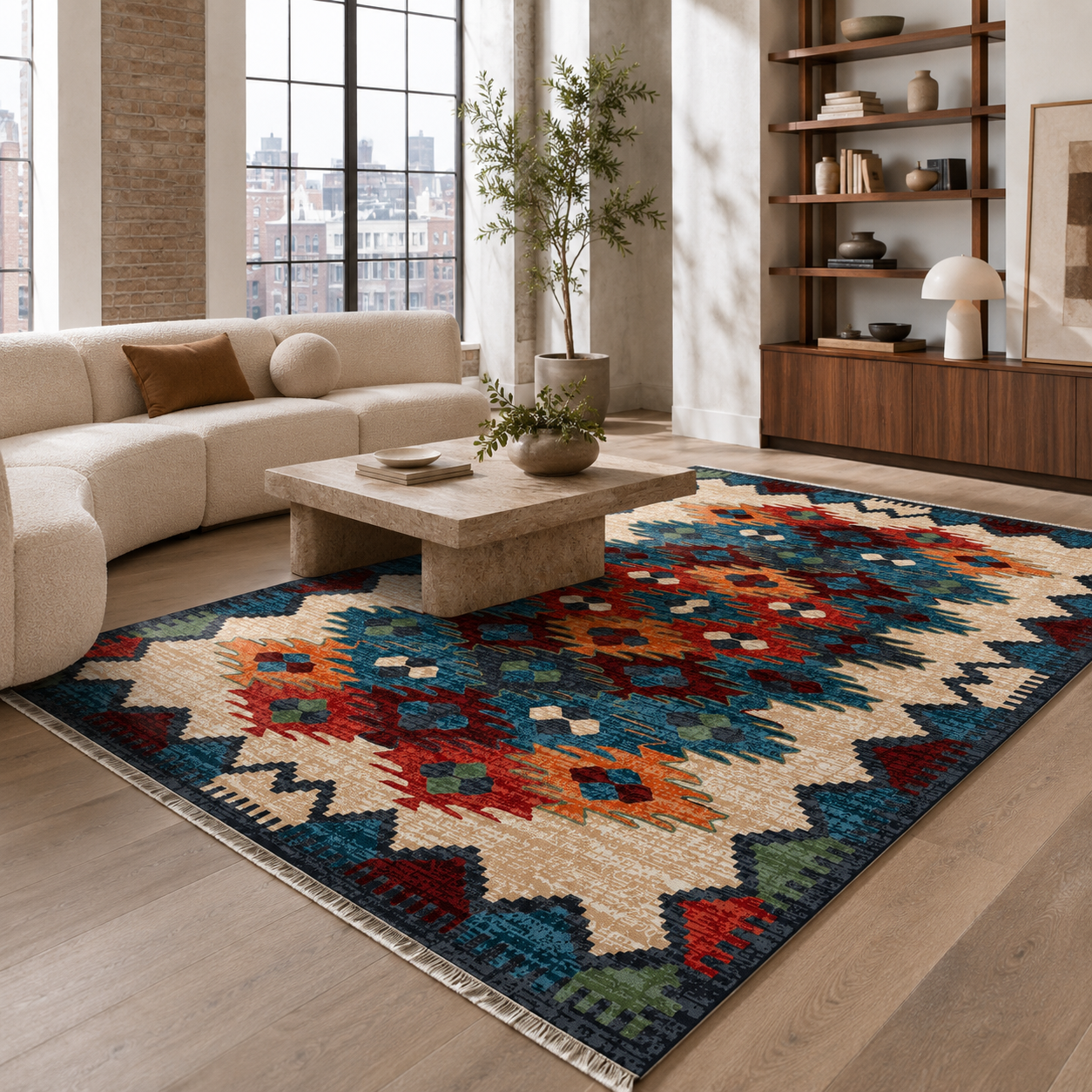 RW7067 washable chenille rug texture and pattern detail