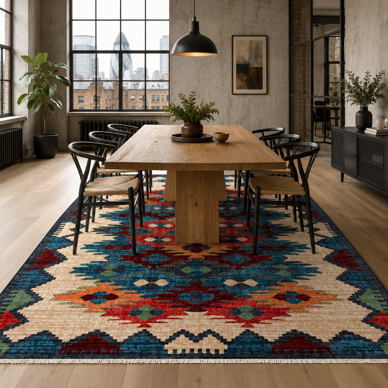 RW7067 washable chenille rug texture and pattern detail